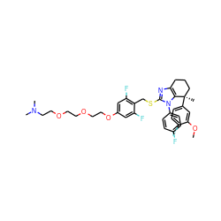 COc1cc([C@]2(C)CCCc3nc(SCc4c(F)cc(OCCOCCOCCN(C)C)cc4F)n(-c4ccc(F)cc4)c32)ccc1F ZINC001772617395