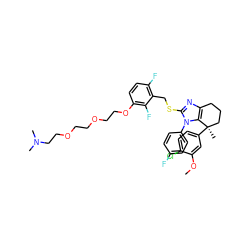 COc1cc([C@]2(C)CCCc3nc(SCc4c(F)ccc(OCCOCCOCCN(C)C)c4F)n(-c4ccc(F)cc4)c32)ccc1Cl ZINC001772604880