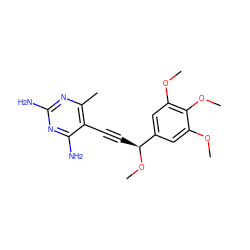 COc1cc([C@H](C#Cc2c(C)nc(N)nc2N)OC)cc(OC)c1OC ZINC000014968168