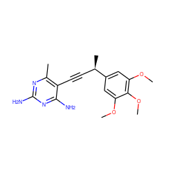 COc1cc([C@H](C)C#Cc2c(C)nc(N)nc2N)cc(OC)c1OC ZINC000014968142