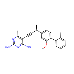 COc1cc([C@H](C)C#Cc2c(C)nc(N)nc2N)ccc1-c1ccccc1C ZINC000040860466