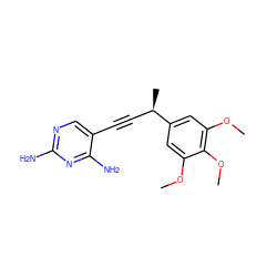 COc1cc([C@H](C)C#Cc2cnc(N)nc2N)cc(OC)c1OC ZINC000014968135