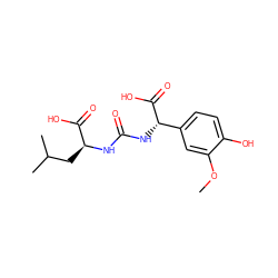 COc1cc([C@H](NC(=O)N[C@@H](CC(C)C)C(=O)O)C(=O)O)ccc1O ZINC000045390710