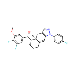 COc1cc([C@H](O)[C@H]2CCCC3=Cc4c(cnn4-c4ccc(F)cc4)C[C@@]32C)cc(F)c1F ZINC000013560785