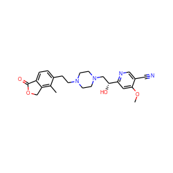 COc1cc([C@H](O)CN2CCN(CCc3ccc4c(c3C)COC4=O)CC2)ncc1C#N ZINC000204637838