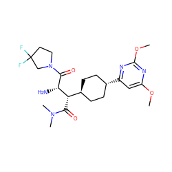 COc1cc([C@H]2CC[C@H]([C@H](C(=O)N(C)C)[C@H](N)C(=O)N3CCC(F)(F)C3)CC2)nc(OC)n1 ZINC000101094843