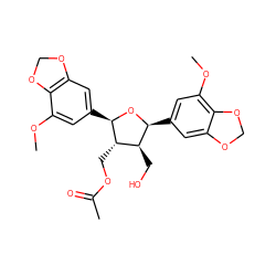 COc1cc([C@H]2O[C@@H](c3cc(OC)c4c(c3)OCO4)[C@@H](CO)[C@@H]2COC(C)=O)cc2c1OCO2 ZINC000014616633