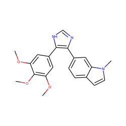 COc1cc(-c2[nH]cnc2-c2ccc3ccn(C)c3c2)cc(OC)c1OC ZINC000029411941