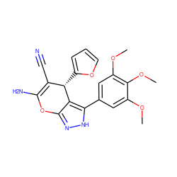 COc1cc(-c2[nH]nc3c2[C@@H](c2ccco2)C(C#N)=C(N)O3)cc(OC)c1OC ZINC000008565989