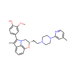 COc1cc(-c2c(C)c3cccc4c3n2C[C@H](CCN2CCN(c3cc(C)ccn3)CC2)O4)ccc1O ZINC000026473171