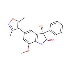 COc1cc(-c2c(C)noc2C)cc2c1NC(=O)[C@]2(O)c1ccccc1 ZINC000219475784