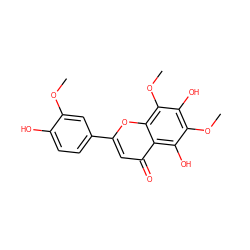 COc1cc(-c2cc(=O)c3c(O)c(OC)c(O)c(OC)c3o2)ccc1O ZINC000014821367