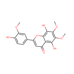 COc1cc(-c2cc(=O)c3c(O)c(OC)c(OC)c(O)c3o2)ccc1O ZINC000013660192