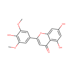 COc1cc(-c2cc(=O)c3c(O)cc(O)cc3o2)cc(OC)c1O ZINC000005998961