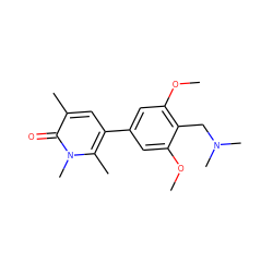 COc1cc(-c2cc(C)c(=O)n(C)c2C)cc(OC)c1CN(C)C ZINC000653899360