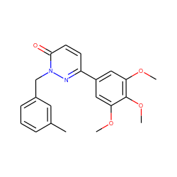 COc1cc(-c2ccc(=O)n(Cc3cccc(C)c3)n2)cc(OC)c1OC ZINC000005409329