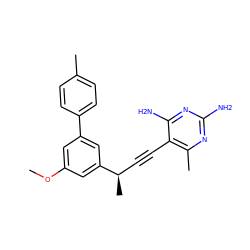 COc1cc(-c2ccc(C)cc2)cc([C@H](C)C#Cc2c(C)nc(N)nc2N)c1 ZINC000045286771