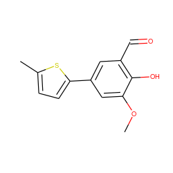 COc1cc(-c2ccc(C)s2)cc(C=O)c1O ZINC000169699600