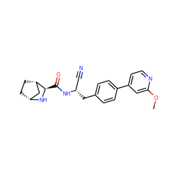 COc1cc(-c2ccc(C[C@@H](C#N)NC(=O)[C@H]3N[C@@H]4CC[C@H]3C4)cc2)ccn1 ZINC000221915622