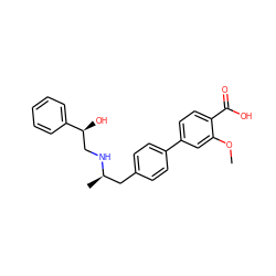 COc1cc(-c2ccc(C[C@@H](C)NC[C@H](O)c3ccccc3)cc2)ccc1C(=O)O ZINC000003933366