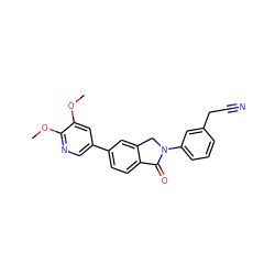 COc1cc(-c2ccc3c(c2)CN(c2cccc(CC#N)c2)C3=O)cnc1OC ZINC000168819724