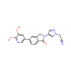 COc1cc(-c2ccc3c(c2)CN(c2cnn(CC#N)c2)C3=O)cnc1OC ZINC000114215089