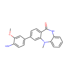 COc1cc(-c2ccc3c(c2)N(C)c2ccccc2NC3=O)ccc1N ZINC000028710762