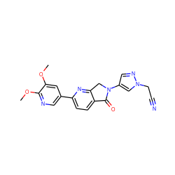 COc1cc(-c2ccc3c(n2)CN(c2cnn(CC#N)c2)C3=O)cnc1OC ZINC000114211664