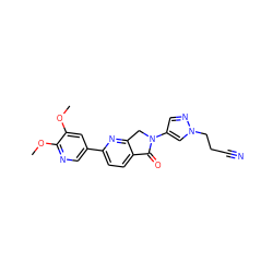 COc1cc(-c2ccc3c(n2)CN(c2cnn(CCC#N)c2)C3=O)cnc1OC ZINC000168839907