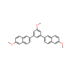 COc1cc(-c2ccc3cc(OC)ccc3c2)cc(-c2ccc3cc(OC)ccc3c2)c1 ZINC000096174245