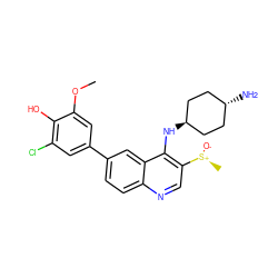 COc1cc(-c2ccc3ncc([S@+](C)[O-])c(N[C@H]4CC[C@H](N)CC4)c3c2)cc(Cl)c1O ZINC000473215266