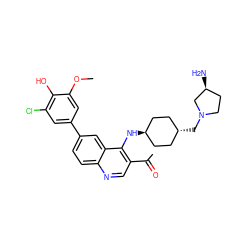 COc1cc(-c2ccc3ncc(C(C)=O)c(N[C@H]4CC[C@H](CN5CC[C@H](N)C5)CC4)c3c2)cc(Cl)c1O ZINC000473179706