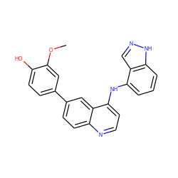 COc1cc(-c2ccc3nccc(Nc4cccc5[nH]ncc45)c3c2)ccc1O ZINC000143128287