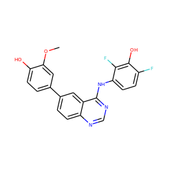 COc1cc(-c2ccc3ncnc(Nc4ccc(F)c(O)c4F)c3c2)ccc1O ZINC000143226559