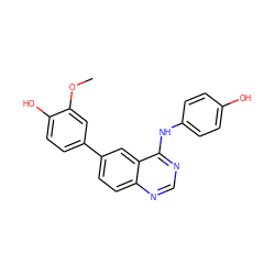 COc1cc(-c2ccc3ncnc(Nc4ccc(O)cc4)c3c2)ccc1O ZINC000143125881