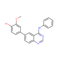 COc1cc(-c2ccc3ncnc(Nc4ccccc4)c3c2)ccc1O ZINC000143016372