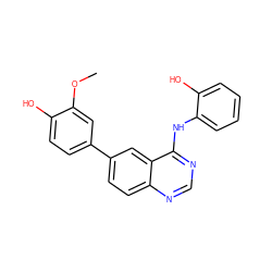 COc1cc(-c2ccc3ncnc(Nc4ccccc4O)c3c2)ccc1O ZINC000143096055