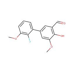 COc1cc(-c2cccc(OC)c2F)cc(C=O)c1O ZINC000169699570