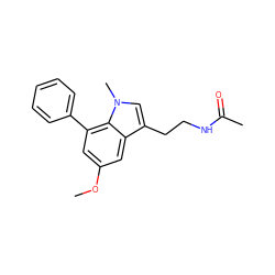 COc1cc(-c2ccccc2)c2c(c1)c(CCNC(C)=O)cn2C ZINC000028815181