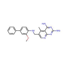 COc1cc(-c2ccccc2)ccc1NCc1cnc2nc(N)nc(N)c2c1C ZINC000005891495