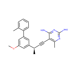 COc1cc(-c2ccccc2C)cc([C@H](C)C#Cc2c(C)nc(N)nc2N)c1 ZINC000040414341