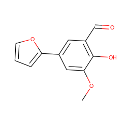 COc1cc(-c2ccco2)cc(C=O)c1O ZINC000169699633