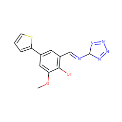 COc1cc(-c2cccs2)cc(/C=N/C2N=NN=N2)c1O ZINC001772576206