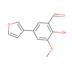 COc1cc(-c2ccoc2)cc(C=O)c1O ZINC000169699632