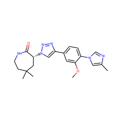 COc1cc(-c2cn([C@@H]3CC(C)(C)CCNC3=O)nn2)ccc1-n1cnc(C)c1 ZINC000084633620