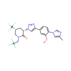 COc1cc(-c2cn([C@H]3C[C@@H](C(F)(F)F)CN(CC(F)(F)F)C3=O)nn2)ccc1-n1cnc(C)c1 ZINC000084616663