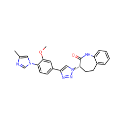 COc1cc(-c2cn([C@H]3CCc4ccccc4NC3=O)nn2)ccc1-n1cnc(C)c1 ZINC000145975354