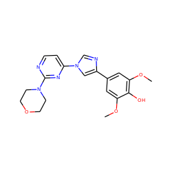 COc1cc(-c2cn(-c3ccnc(N4CCOCC4)n3)cn2)cc(OC)c1O ZINC000045320111