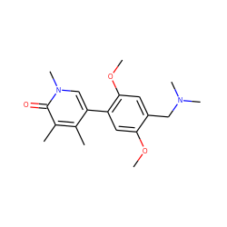 COc1cc(-c2cn(C)c(=O)c(C)c2C)c(OC)cc1CN(C)C ZINC000653857492