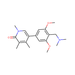 COc1cc(-c2cn(C)c(=O)c(C)c2C)cc(OC)c1CN(C)C ZINC000653899372